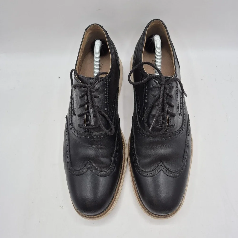 Cole Haan Shoes Mens Size 10.5 Black Wingtip Oxford‎ Leather Brogue Dress C21130